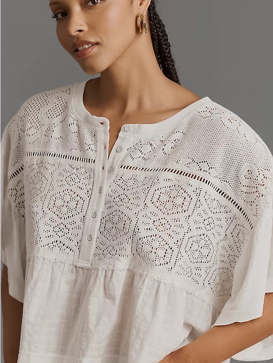 Pilcro Tops - Nwot Pilcro boxy crochet babydoll top